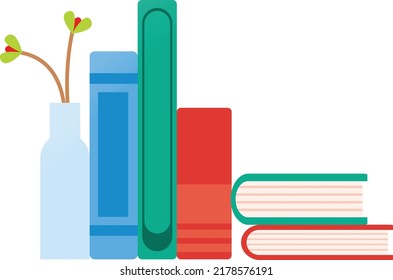 
Neat Stack Of Books Vector Illustration