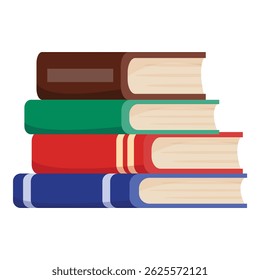 Neat stack of colorful books, symbolizing learning and the pursuit of knowledge
