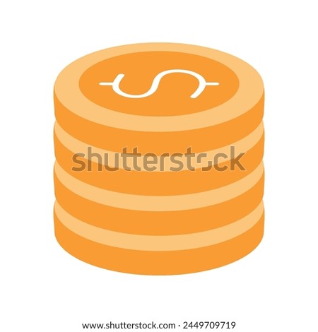 A neat stack of orange coins arranged in vertical piles, showcasing wealth and financial stability.