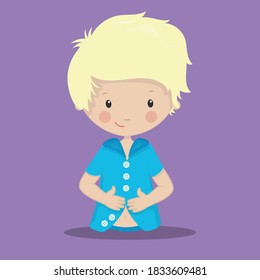 Neat and Tidy Boys Blonde Put On Vector Illustration