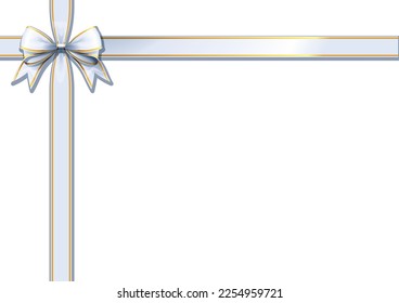 Neat white ribbon decoration frame