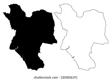 Neath Port Talbot (United Kingdom, Wales, Cymru, Principal areas of Wales) map vector illustration, scribble sketch Neath Port Talbot County Borough map