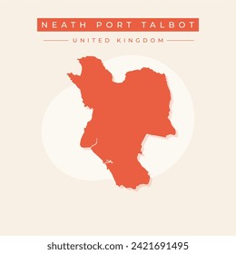 Neath Port Talbot (United Kingdom, Wales, Cymru, Principal areas of Wales) map vector illustration, scribble sketch Neath Port Talbot County Borough map