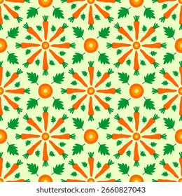 Fundo de padrão sem emenda de cenouras ordenadamente arranjadas