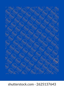 Neatly arranged hamburgers with a blue background. Each hamburger is drawn in a simple style with a clean outline, pointing out the high-pitched bread, the Patty, and other distinctive stuffing.