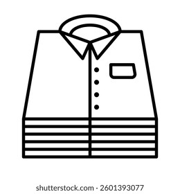 Neatly folded and stacked shirt icon. Vector.