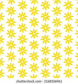 neatly laid out yellow floral background pattern fabric