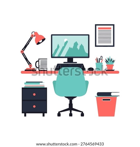 A neatly organized home office workspace with essentials for productivity