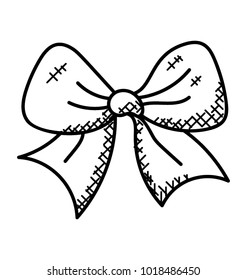 
A neatly tied single bow tie, doodle vector
