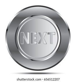 Neaxt push button metal modern design for web site , background and graphic illustration.