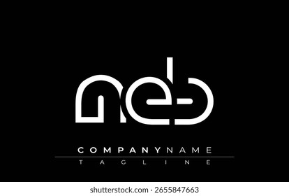 NEB abstract letter design. Modern Business Logo Design With Abstract Typography and Contemporary Style