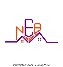NEB Real State logo design, NEB simple and modern logo. NEB luxurious alphabet design  