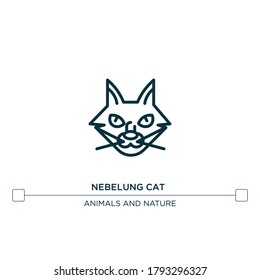 nebelung cat vector line icon. Simple element illustration. nebelung cat outline icon from cat breeds concept. Can be used for web and mobile
