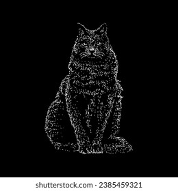 vector de dibujo de mano nebelung aislado sobre fondo negro.