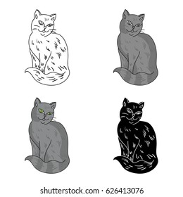 Nebelung icon in cartoon style isolated on white background. Cat breeds symbol stock vector illustration.