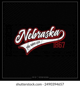 Nebraska, 1867, NE, US-Bundesstaat Nebraska, Klassisch Nebraska, State Icon, USA, US-Bundesstaat, The Good Life