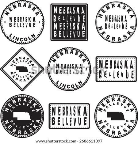 Nebraska Bellevue Round Seal Map Design