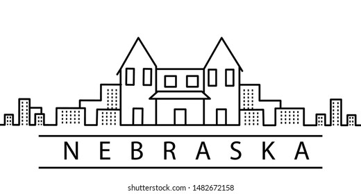 Nebraska city line icon. Element of USA states illustration icons. Signs, symbols can be used for web, logo, mobile app, UI, UX