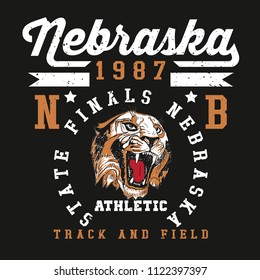 Nebraska .College style sports clothing print