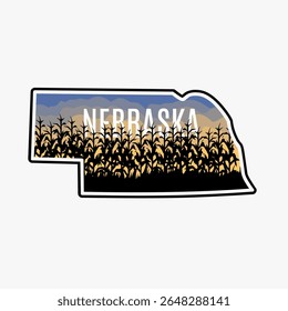 Nebraska Corn Field in Sunset Perfect for Print, Apparel, etc