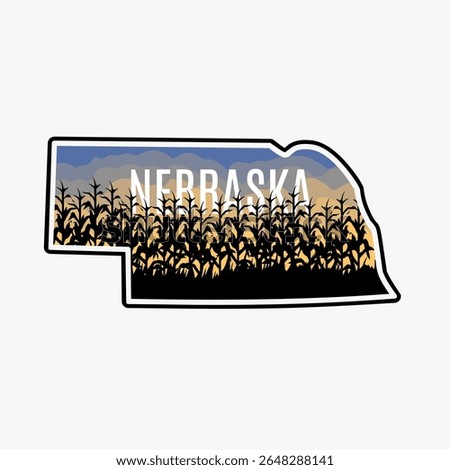 Nebraska Corn Field in Sunset Perfect for Print, Apparel, etc