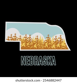 Nebraska Cornfield Illustration Perfect For Print