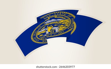 Nebraska Flag in Abstract Ribbon Shape, National Symbol of the Nebraska. This vector is ideal for use in national events, Independence Day, international sports competitions.
