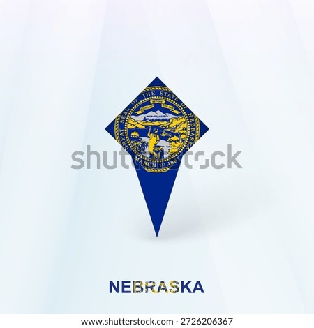 Nebraska Flag Pin Icon with Geometric Design. Vector illustration.