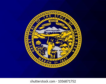 Nebraska Flag vector illustration.Nebraska Flag. National Flag of Nebraska. Mosaic flag. Vector