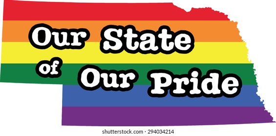 Nebraska gay pride vector state sign