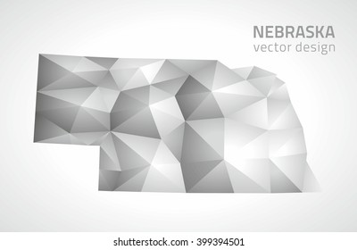 Nebraska grey vector map