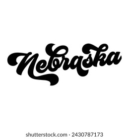 Nebraska hand lettering design calligraphy vector, Nebraska text vector trendy typography design
