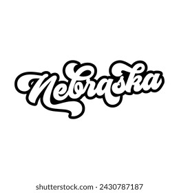 Nebraska hand lettering design calligraphy vector, Nebraska text vector trendy typography design