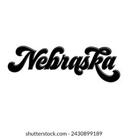 Nebraska hand lettering design calligraphy vector, Nebraska text vector trendy typography design