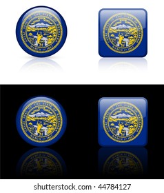 Nebraska Icon Flag auf Internet Button Original Vektor Illustration AI8 kompatibel