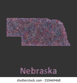 Nebraska line art map