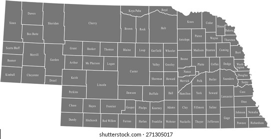 1,565 Nebraska County Map Images, Stock Photos & Vectors | Shutterstock