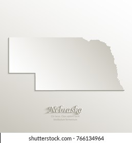 Nebraska map card paper 3D natural vector