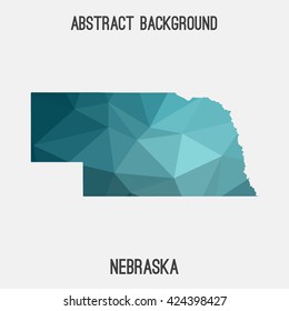 Nebraska map in geometric polygonal style.Abstract tessellation,modern design background. Vector illustration EPS8