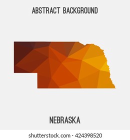 Nebraska map in geometric polygonal style.Abstract tessellation,modern design background. Vector illustration EPS8