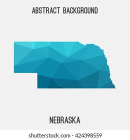 Nebraska map in geometric polygonal style.Abstract tessellation,modern design background. Vector illustration EPS8