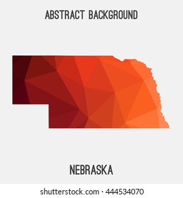 Nebraska  map in geometric polygonal,mosaic style.Abstract tessellation,modern design background. Vector illustration EPS8