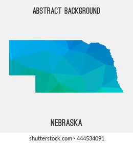 Nebraska  map in geometric polygonal,mosaic style.Abstract tessellation,modern design background. Vector illustration EPS8