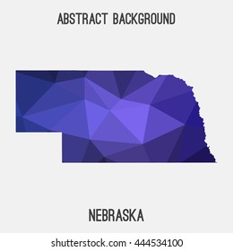 Nebraska  map in geometric polygonal,mosaic style.Abstract tessellation,modern design background. Vector illustration EPS8