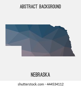 Nebraska  map in geometric polygonal,mosaic style.Abstract tessellation,modern design background. Vector illustration EPS8