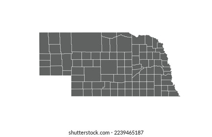 Nebraska map isolated on white background.for annual infographics report website layout