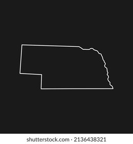 Nebraska-Karte auf schwarzem Hintergrund