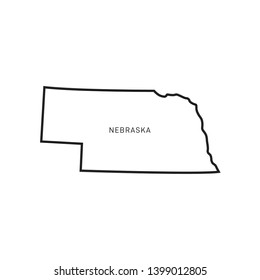 Nebraska Map Outline Vector Design Template. Editable Stroke