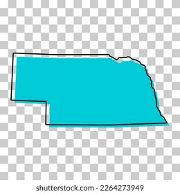 Nebraska-Karte Form, vereinte Staaten von Amerika. Flaches Concept Symbol Vektorgrafik Symbol .