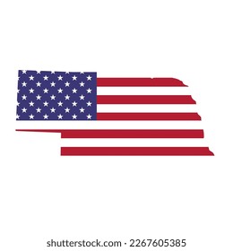 Nebraska map shape, united states of america. Flat concept icon symbol vector illustration .